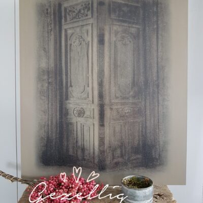 Paneel kalkverf: Oude deur