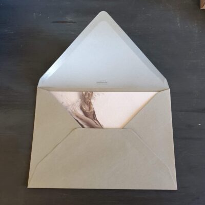 Kaart met envelop: Pioenroos