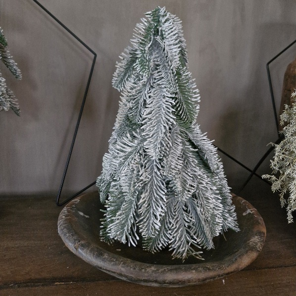 Nobilis Kunst Kerstboompje sneeuw 30cm (rechts op de foto)